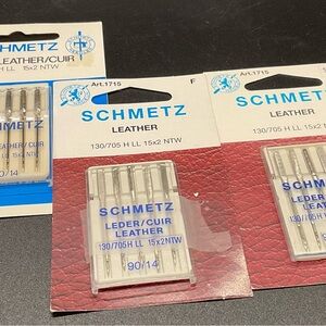 Schmetz Sewing Machine Needles for Leather 3 package Lot